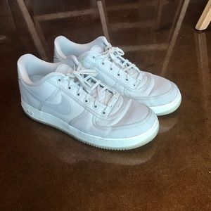 Nike Grey AF1 with textile upper and icy bottom